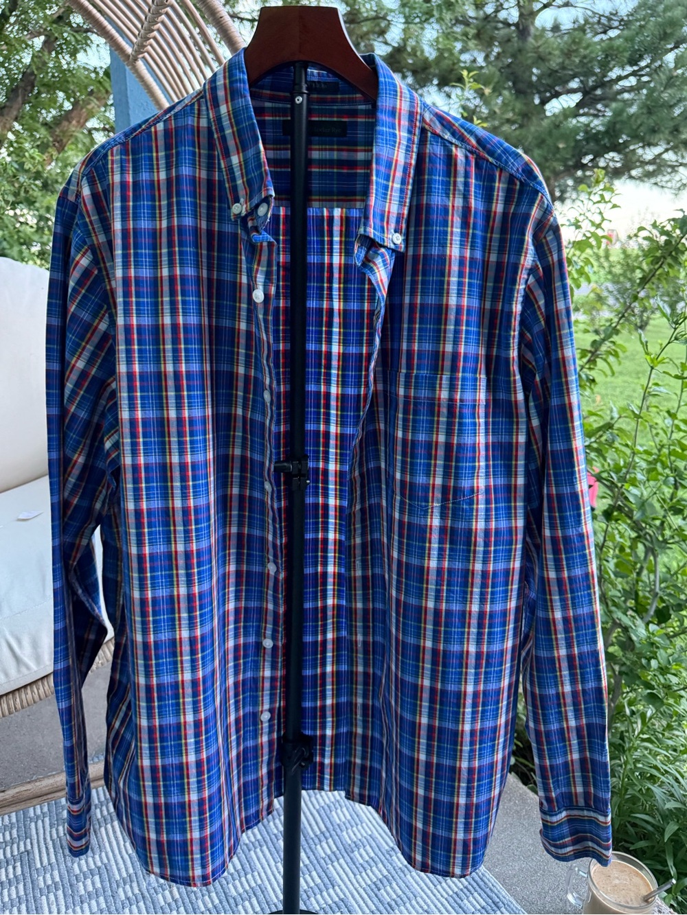 Hawker Rye Men’s Blue Plaid Button-Down Shirt Size XL - Picture 3 of 12